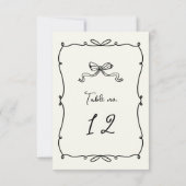 Whimsical Hand Getrokken Bogen Trouwtafel Nummer RSVP Kaartje (Achterkant)