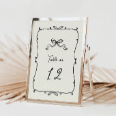 Whimsical Hand Getrokken Bogen Trouwtafel Nummer RSVP Kaartje