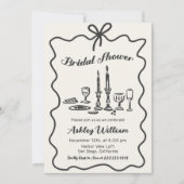 Whimsical Hand getrokken boog bruids douche uitnod Kaart (Voorkant)