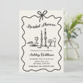 Whimsical Hand getrokken boog bruids douche uitnod Kaart (Staand voorkant)