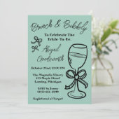 Whimsical Hand getrokken boog bruids douche uitnod Kaart (Staand voorkant)