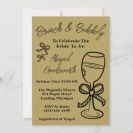 Whimsical Hand getrokken boog bruids douche uitnod Kaart