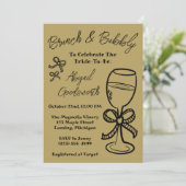 Whimsical Hand getrokken boog bruids douche uitnod Kaart (Staand voorkant)