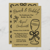 Whimsical Hand getrokken boog bruids douche uitnod Kaart (Voorkant / Achterkant)