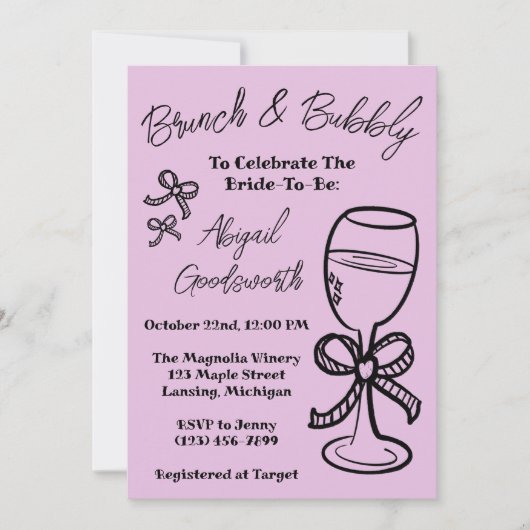 Whimsical Hand getrokken boog bruids douche uitnod Kaart (Voorkant)