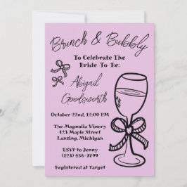 Whimsical Hand getrokken boog bruids douche uitnod Kaart