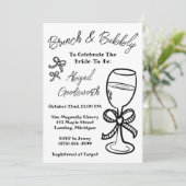 Whimsical Hand getrokken boog bruids douche uitnod Kaart (Staand voorkant)