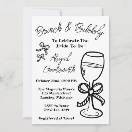 Whimsical Hand getrokken boog bruids douche uitnod Kaart