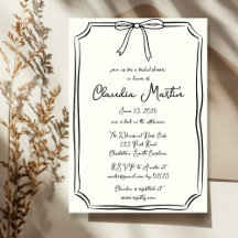 Whimsical Hand getrokken boog bruids douche uitnod