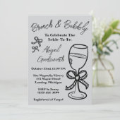 Whimsical Hand getrokken boog bruids douche uitnod Kaart (Staand voorkant)