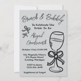 Whimsical Hand getrokken boog bruids douche uitnod Kaart