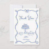 Whimsical hand getrokken boog bruids thee partij bedankkaart (Voorkant)