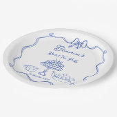 Whimsical hand getrokken boog bruids thee partij papieren bordje (Gekanteld)