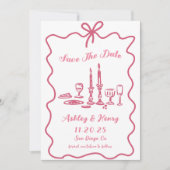 Whimsical Hand getrokken boog bruiloft Save the da Kaart (Voorkant)