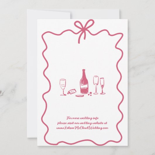 Whimsical Hand getrokken boog bruiloft Save the da Kaart (Achterkant)