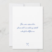 Whimsical Hand getrokken boog Frans Blauw bruiloft Save The Date (Achterkant)