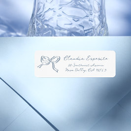 Whimsical Hand getrokken boog geïllustreerd blauw Etiket