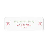 Whimsical Hand getrokken boog kerst terug Etiket (Voorkant)