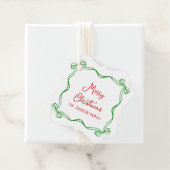 Whimsical Hand getrokken boog kerstcadeau Bedankjes Labels (In situ)
