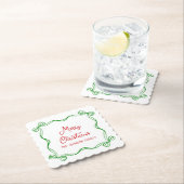 Whimsical Hand getrokken boog kerstcadeau Kartonnen Onderzetters (Insitu)