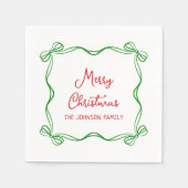 Whimsical Hand getrokken boog kerstcadeau Servet (Voorkant)