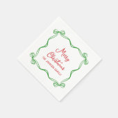 Whimsical Hand getrokken boog kerstcadeau Servet (Hoek)