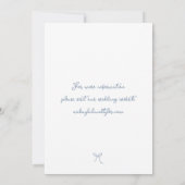Whimsical Hand getrokken boog stoffige blauwe brui Save The Date (Achterkant)