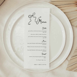 Whimsical Hand getrokken Bow Bruiloft Menu