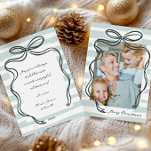 Whimsical Hand-getrokken Bow Lijst Foto Kerst Feestdagenkaart
