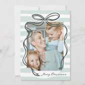 Whimsical Hand-getrokken Bow Lijst Foto Kerst Feestdagenkaart (Voorkant)