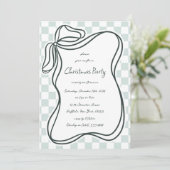 Whimsical Hand-getrokken Bow Lijst Kerst Kaart (Staand voorkant)