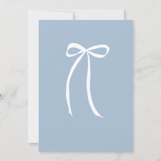 Whimsical Hand getrokken Bow Stoffig Blauw Tafelnu (Achterkant)