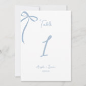 Whimsical Hand getrokken Bow Stoffig Blauw Tafelnu (Voorkant)