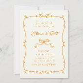 Whimsical Hand getrokken Bows Budget Huwelijk Kaart (Voorkant)