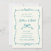 Whimsical Hand getrokken Bows Budget Huwelijk Kaart (Voorkant)