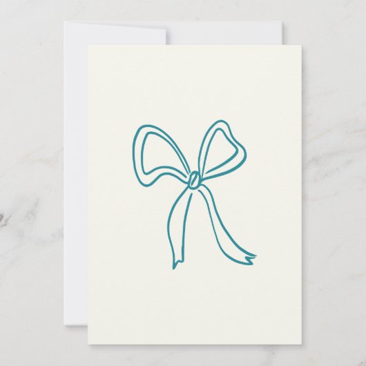 Whimsical Hand getrokken Bows Budget Huwelijk Kaart (Achterkant)