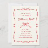 Whimsical Hand getrokken Bows Budget Huwelijk Kaart (Voorkant)