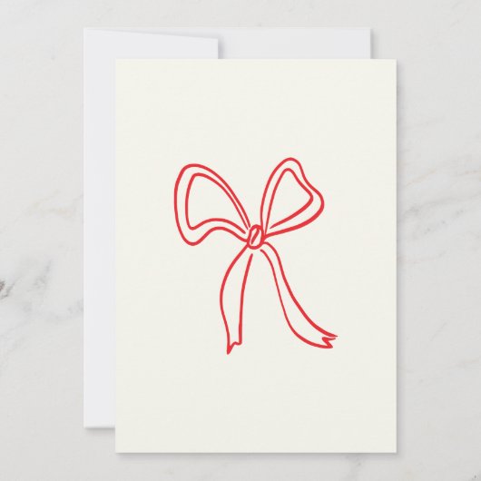 Whimsical Hand getrokken Bows Budget Huwelijk Kaart (Achterkant)