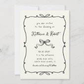 Whimsical Hand getrokken Bows Budget Huwelijk Kaart (Voorkant)