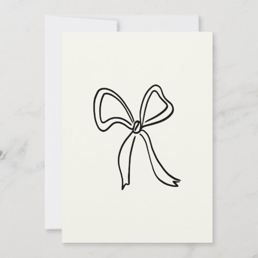 Whimsical Hand getrokken Bows Budget Huwelijk Kaart (Achterkant)