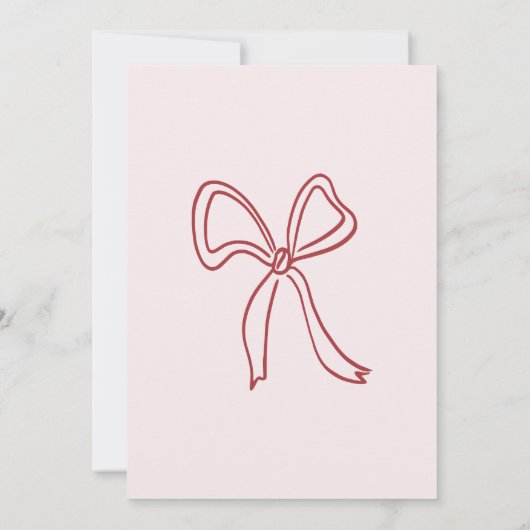 Whimsical Hand getrokken Bows Budget Huwelijk Kaart (Achterkant)