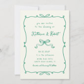 Whimsical Hand getrokken Bows Budget Huwelijk Kaart (Voorkant)