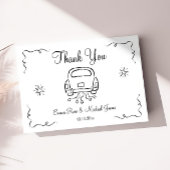 Whimsical Hand getrokken bruiloft Bedankkaart