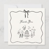 Whimsical, hand getrokken bruiloft bedankkaart (Voorkant)