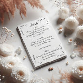 Whimsical Hand Getrokken bruiloft details Informatiekaartje