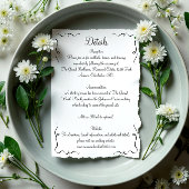 Whimsical Hand Getrokken bruiloft details Informatiekaartje