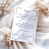 Whimsical Hand Getrokken bruiloft details Informatiekaartje