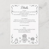 Whimsical Hand Getrokken bruiloft details Informatiekaartje (Voorkant)
