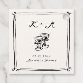 Whimsical Hand getrokken bruiloft Doodles Bedankjes Labels (Achterkant)