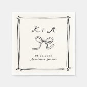 Whimsical Hand getrokken bruiloft Doodles Servet (Voorkant)